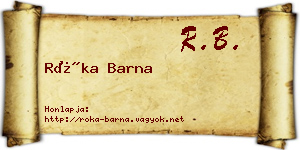 Róka Barna névjegykártya